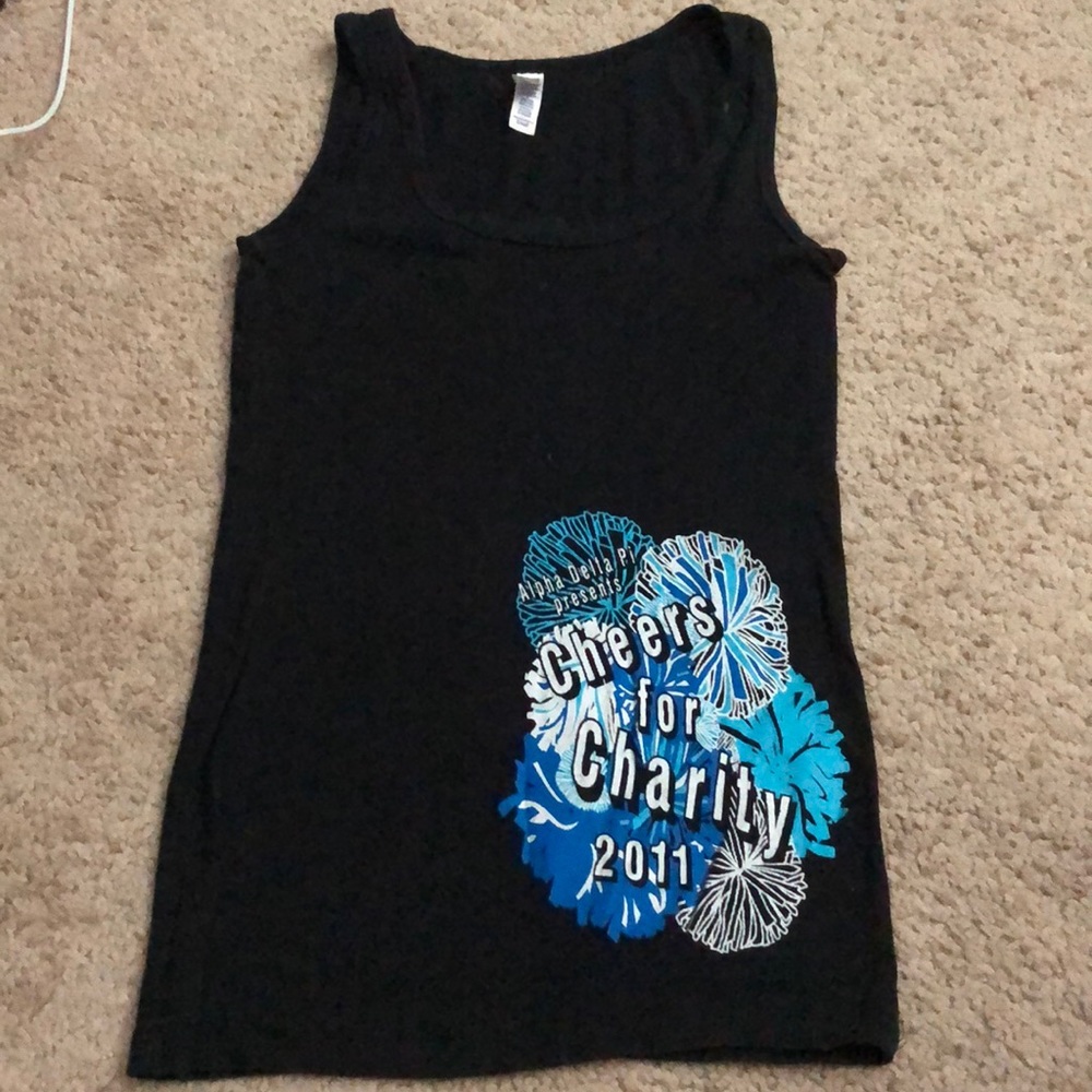 ADPI Cheers for Charity Black Tank Top